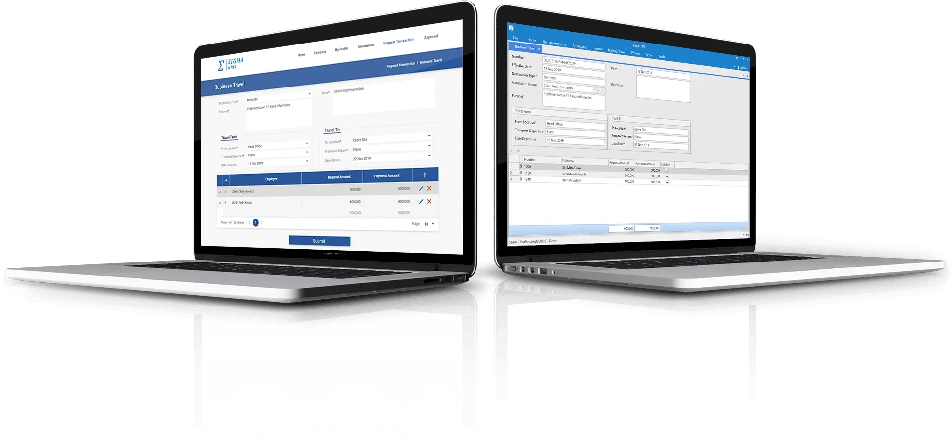 Software Payroll Indonesia Sigma HRIS Business Travel